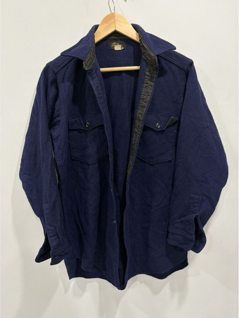 Vintage 60s 50s LL Bean Button Up Shirt Wool flannel